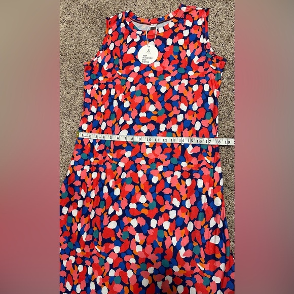 🌞 NWT ANRABESS Women's Sleeveless Maxi Sundress - Vibrant Abstract Print  🌞 - Picture 9 of 13